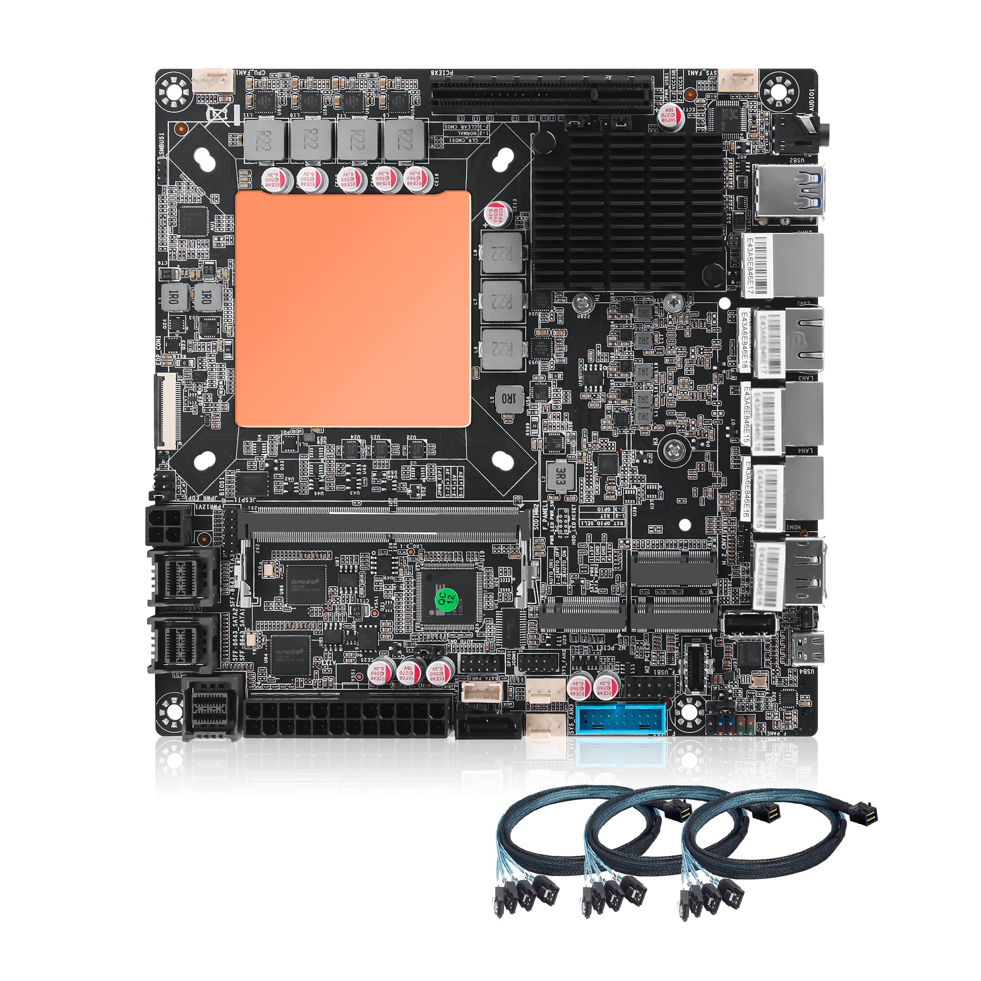 Amazon | Mini ITX NASマザーボード Ultra 5 125H搭載、12ベイ SATA3.0